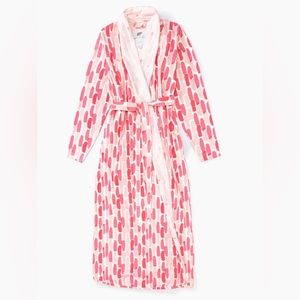 Monica + Andy Printed Organic Lounge Robe_Pink Brush Strokes